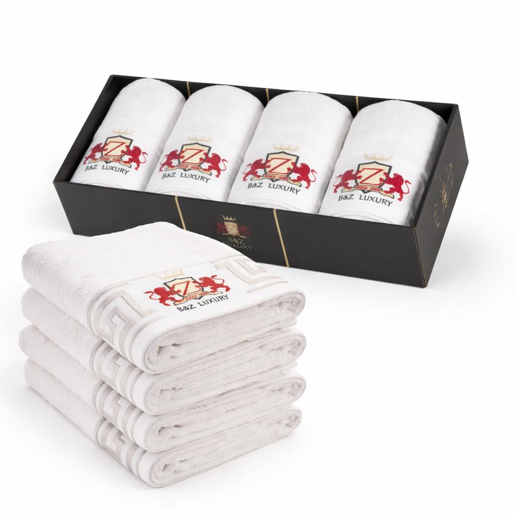 Cloud Pillow Set 4 Asciugamani Bagno 50x100 Cm - 100% Cotone 500g/m2 - Morbidissimi E Assorbenti - Certificati OEKO-TEX