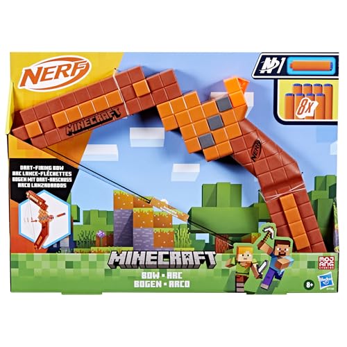 Nerf Minecraft Bow Dart Blaster, 8 Nerf N1 Darts, Red, Large - Image 3