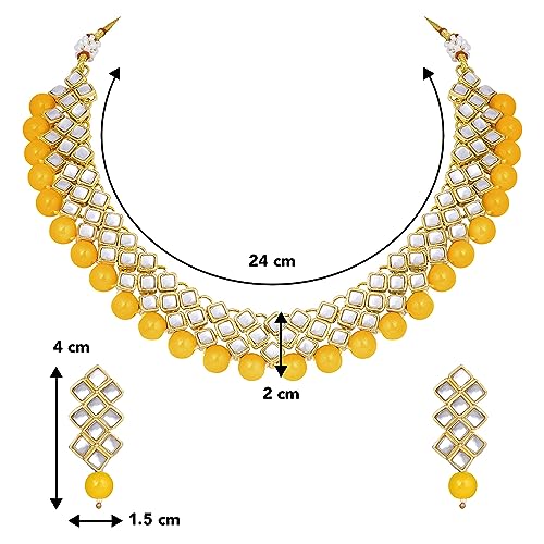 Image of Peora Kundan Faux Pearl Necklace & Jewelry Set Gift for Women