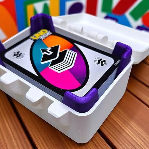 Image of Sentosa Plastic UNO Flip Card Game Storage Box with Detachable Tray, Snap-On Locks (Single Deck Storage Box Only), Multicolor