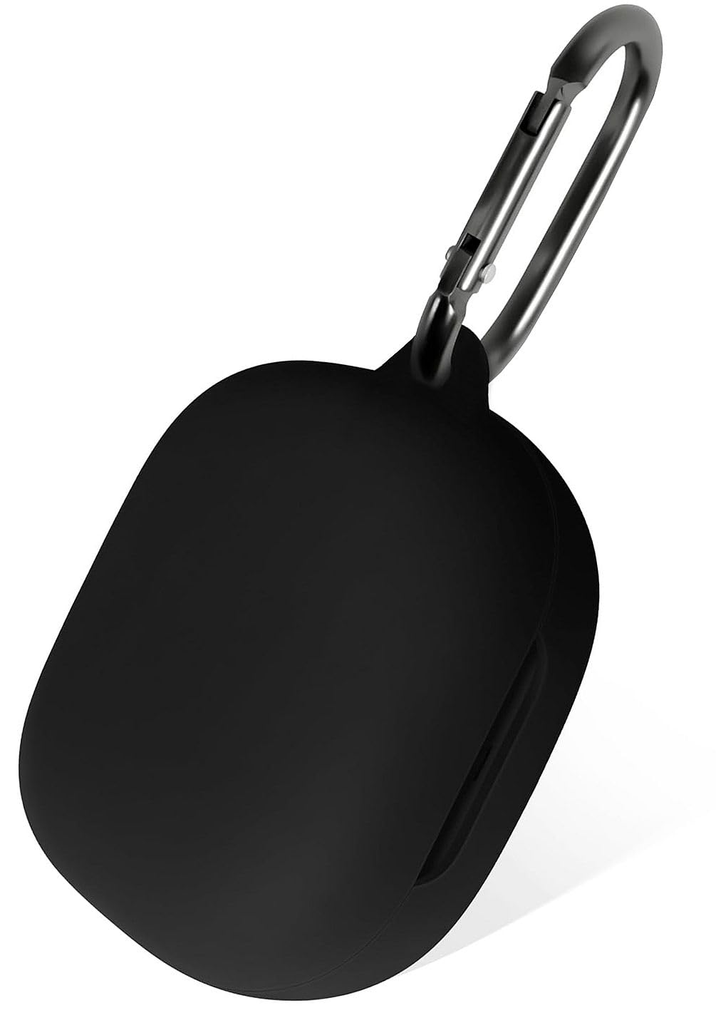 Geiomoo Silicone Case for SHOKZ OpenFit 2, Soft Flexible Scratch Resistant Protective Cover with Carabiner (Black)