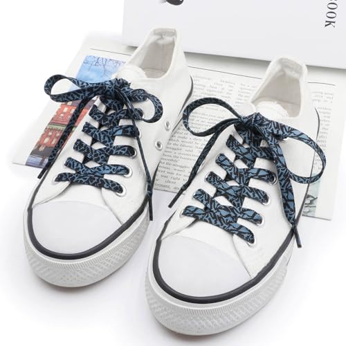 Image of Flat Colorful Shoelaces Gradient Rainbow Shoe Lace Shoestring 2 Pair