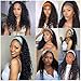 NICMISS Headband Wig Human Hair Deep Wave 16 Inch Curly Headband Wigs for Black Women Human Hair Glueless None Lace Front Wig Brazilian Virgin Hair Wear and Go Wigs 150% Density Natural Black Color