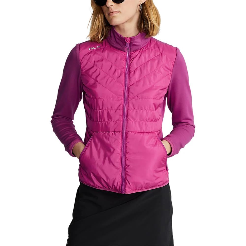 Polo Ralph LaurenRalph Lauren RLX Women's Golf Hybrid Coolwool Full Zip Performance Jacket Small S, Bright Pink, S