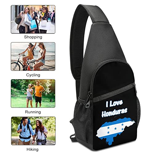Honduras Flag Map Crossbody Shoulder Bag Sling Backpack Travel Hiking Daypack Casual Chest Pack For Women Man One Size3