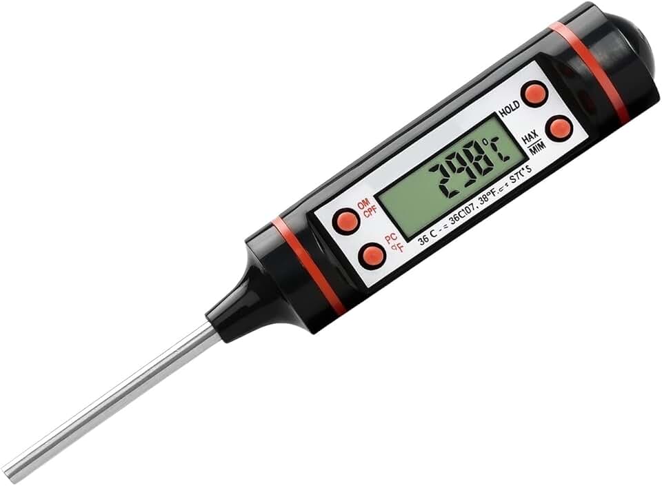 Termômetro Culinário Digital Medição Precisa para Alimentos, Cozinha, Forno, Líquidos, Churrasco - até 300°C, Display Digital de Fácil Leitura, Durabilidade e Eficiência Energética - Rodrigues Shop