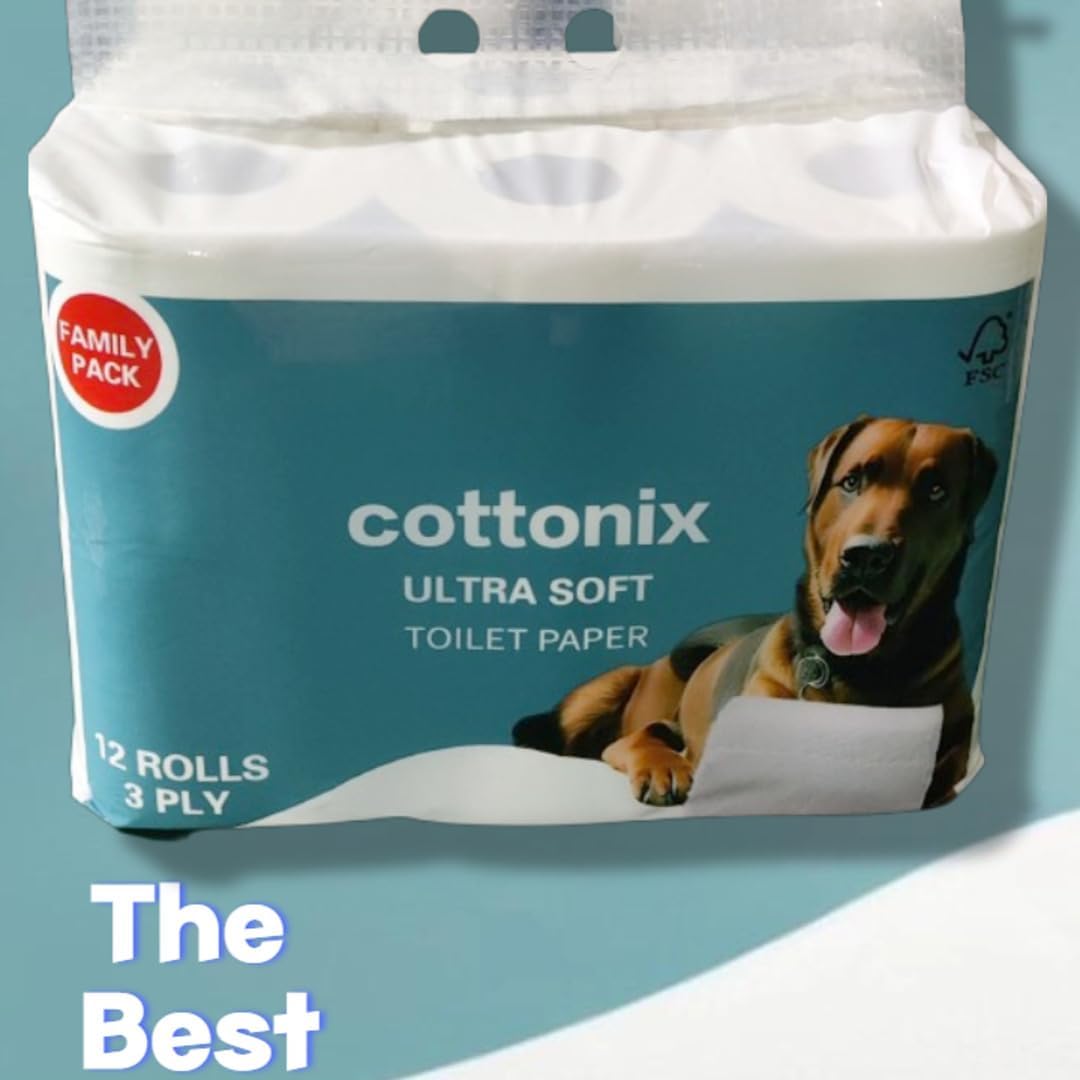 Cottonix Ultra Soft 3-Ply Toilet Paper – 24 Rolls, 200 Sheets Each, Made with Natural Virgin Wood Pulp