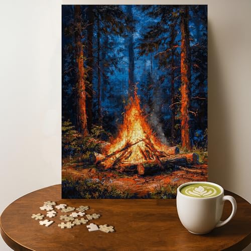 Casse-tête Feu de camp forêt espace 500 pièces bois 20 x 15 po