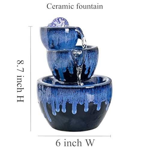Andady Ceramic Tabletop Fountain With Ball For Indoor Table Desk Office Home Decoration thumb #1