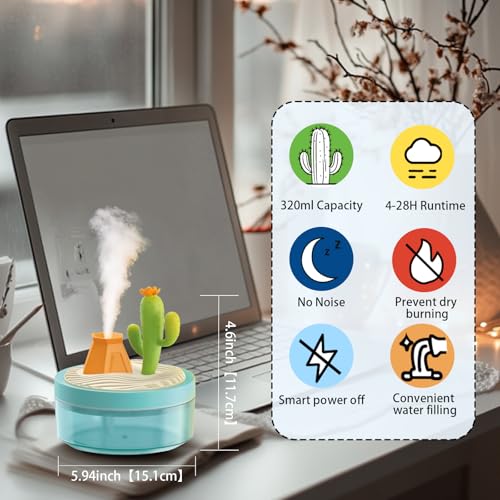 ShunChengFa Portable baby humidifier with 2 Mist Modes, 320mL Large Tank Whisper-Quiet for Baby/Nursery/Office, Portable Mini Air Moisturizer (Green)