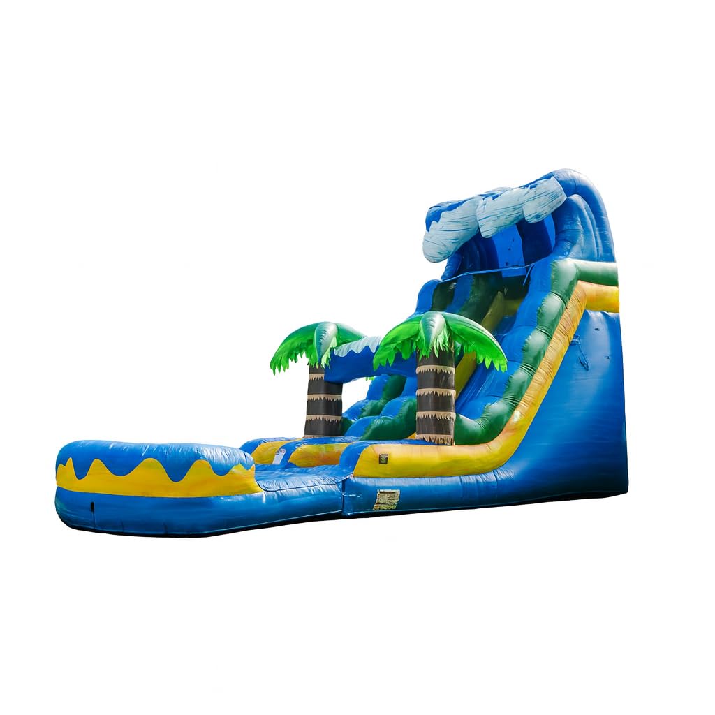 Photo 1 of XJUMP Surf Beach 19' Inflatable Water Slide with Detachable Pool and Blower, Commercial Single Lane Slide for Kids and Adults, Backyard Summer Water Play, Indoor & Outdoor