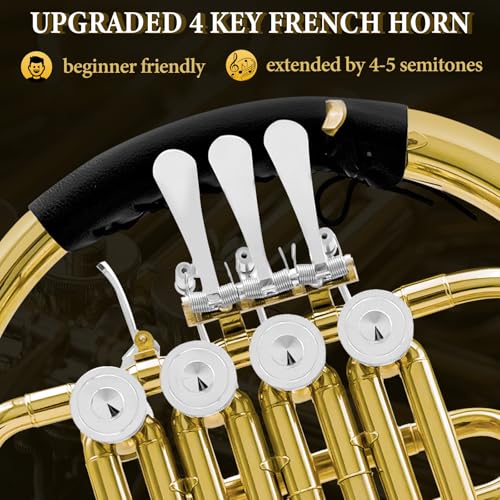 image for rollbrass French Horn Bb 4 Key Single – Professional Beginner Set fo