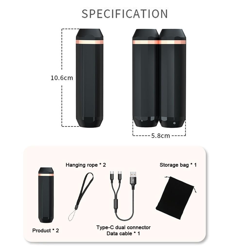 Calentador de manos recargable, actualización de calentador de manos USB recargable magnético 2 en 1, calentador de bolsillo de calentamiento de clase 3, adecuado para mujeres y hombres