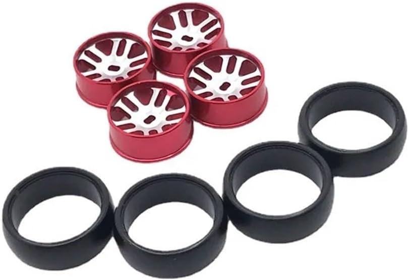 Compatible with 25mm Drift Wheels Compatible with 1/28 Scale RC Cars Including Models K969 K979 K989 K999 P929 P939 Iw04m -Q Mimi-Z(RED)