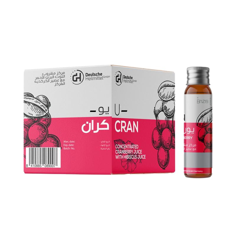 Einzig U-Cran 7200mg Concentrated Cranberry Juice with Hibiscus and Vitamin C 20 x 10 ml