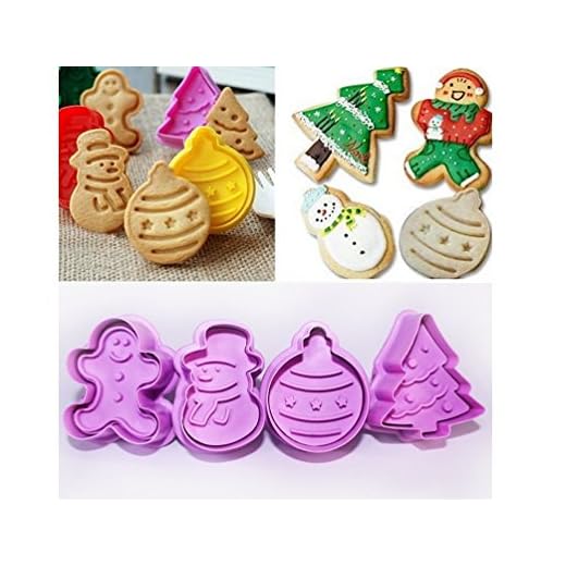 ILOVEDIY 4Pcs Moule à gâteau de Noël Coupe-biscuits Moule de biscuit Emporte Piece Patisserie Décoration de gâteaux