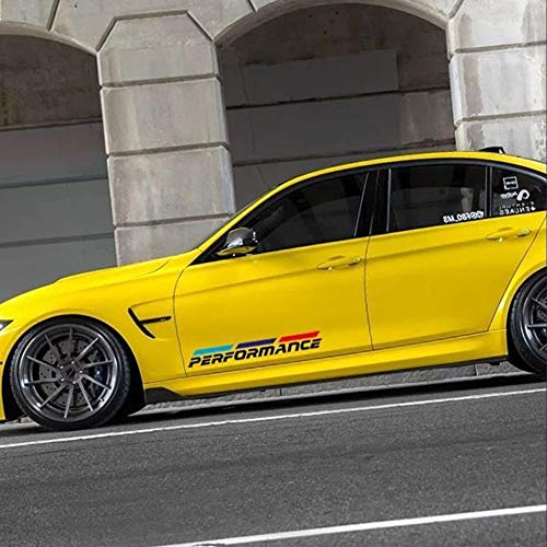 Image of 2 Pcs M-Colored Stripe Decal Sticker Fit for M Performance Decorative Stickers on Both Sides of The Body (Black)