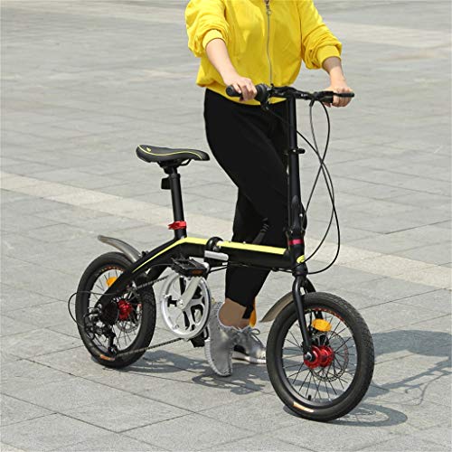 Volwassen vouwfiets, 7 versnellingen opvouwbare volwassen fiets, aluminium frame, 16 inch stads compacte fiets Urban… - Afbeelding 4