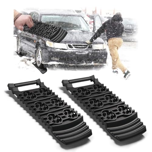 2Pack Recovery Traction Boards Portable Off-Road Tire Traction Mats Emergency Recovery Tracks Anti-Slip Tire Grip Pads for Car Unstuck Vehicle from Mud Sand Snow Ice (2 Pack)