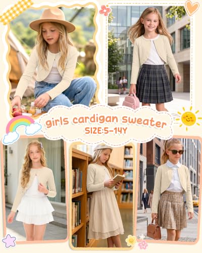 Image of Girls Uniform Long Sleeve Knitted Cardigan