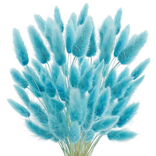 パンパスグラス ボヘミアン デコレーション ウサギのしっぽ ドライフラワー 20〜120個入り マルチカラー(Teal Blue,100Pcs)