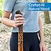 RMS Natural Wood Walking Stick - 48 Inch Handcrafted Wooden Hiking Stick - Assisting Men or Women with Disability or Limited Mobility (Rain Drop Handle, 48 Inch)