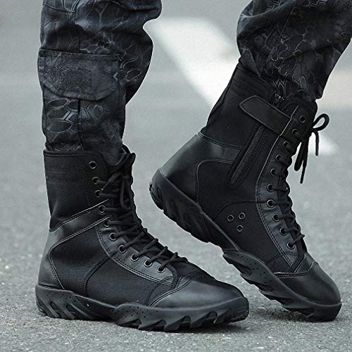 Tebapi Mens Backpacking Boots New Black Combat Boots Military Boots Men Outdoor Shoes Infantry Tactical Boots Army Bots Army Boots Canvas Vamp 8.5 #TOP5