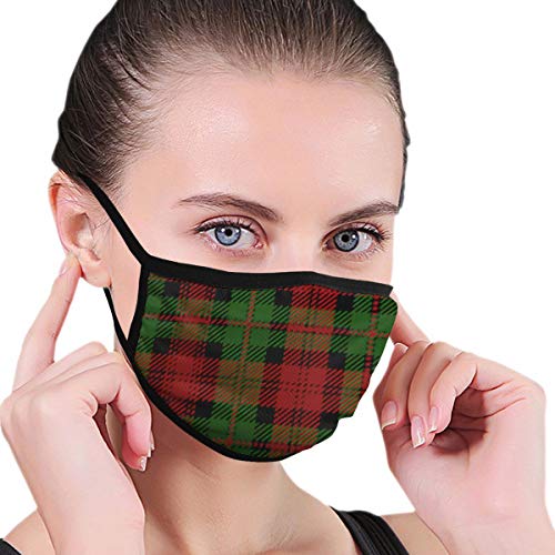 Preisvergleich Produktbild Unisex Anti-Staub Mundmaske Weihnachtsdekoration Tartan Plaid Wiederverwendbare Gesichtsmaske für Kinder Teenager Männer Frauen