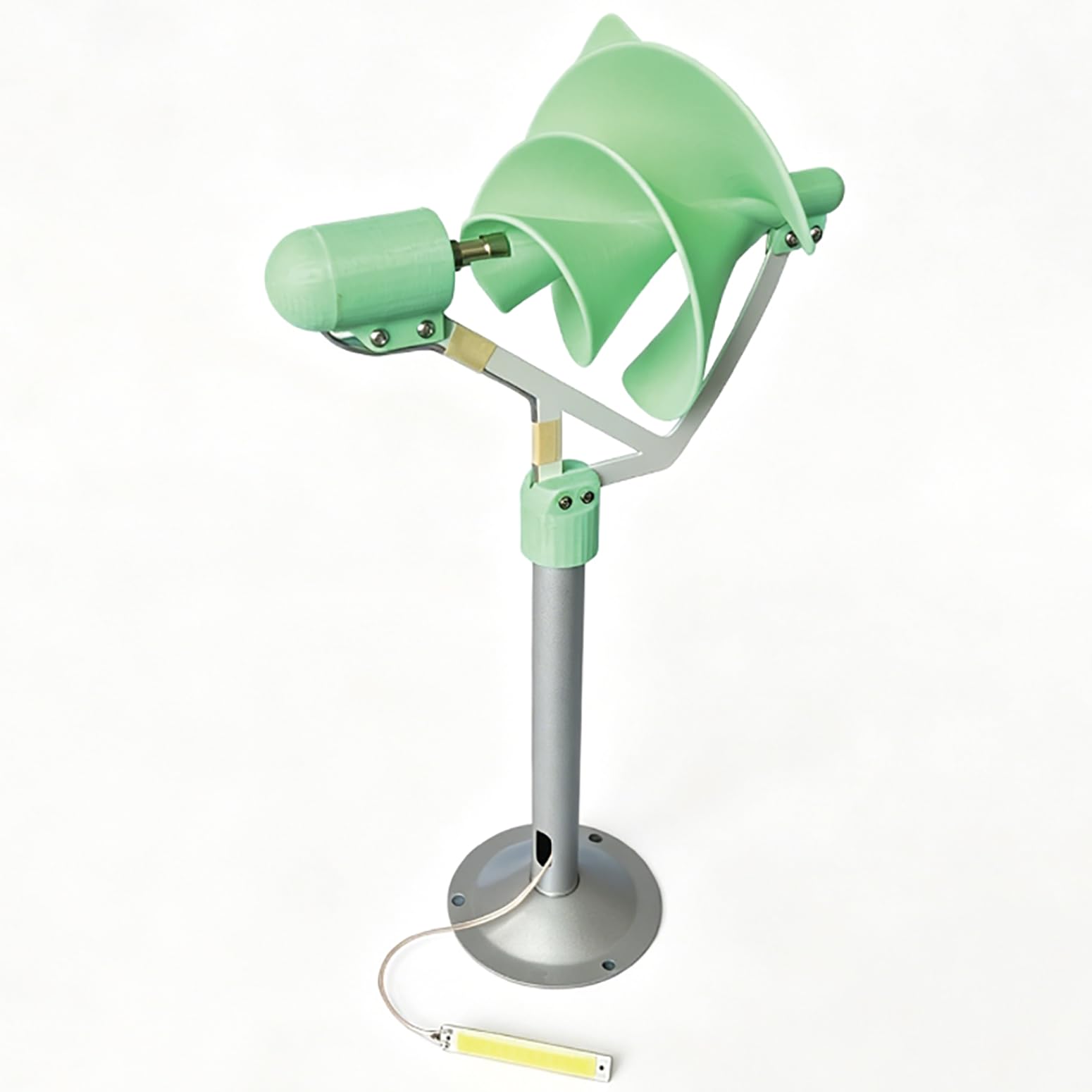 Aerogenerador 10W Microturbina Eólica En Espiral 12V Modelo De Aerogenerador DIY con Luz LED, Generadores De CC De Imanes Permanentes Pequeñas Turbinas Eólicas para Educación,Verde