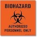 (4 Pack) Biohazard Authorized Personnel Only Decal Sign - 6" X 6" - Self Adhesive Vinyl Decal - Made in USA - Indoor & Outdoor Use - UV Protected and Weatherproof - A86-269-4VL