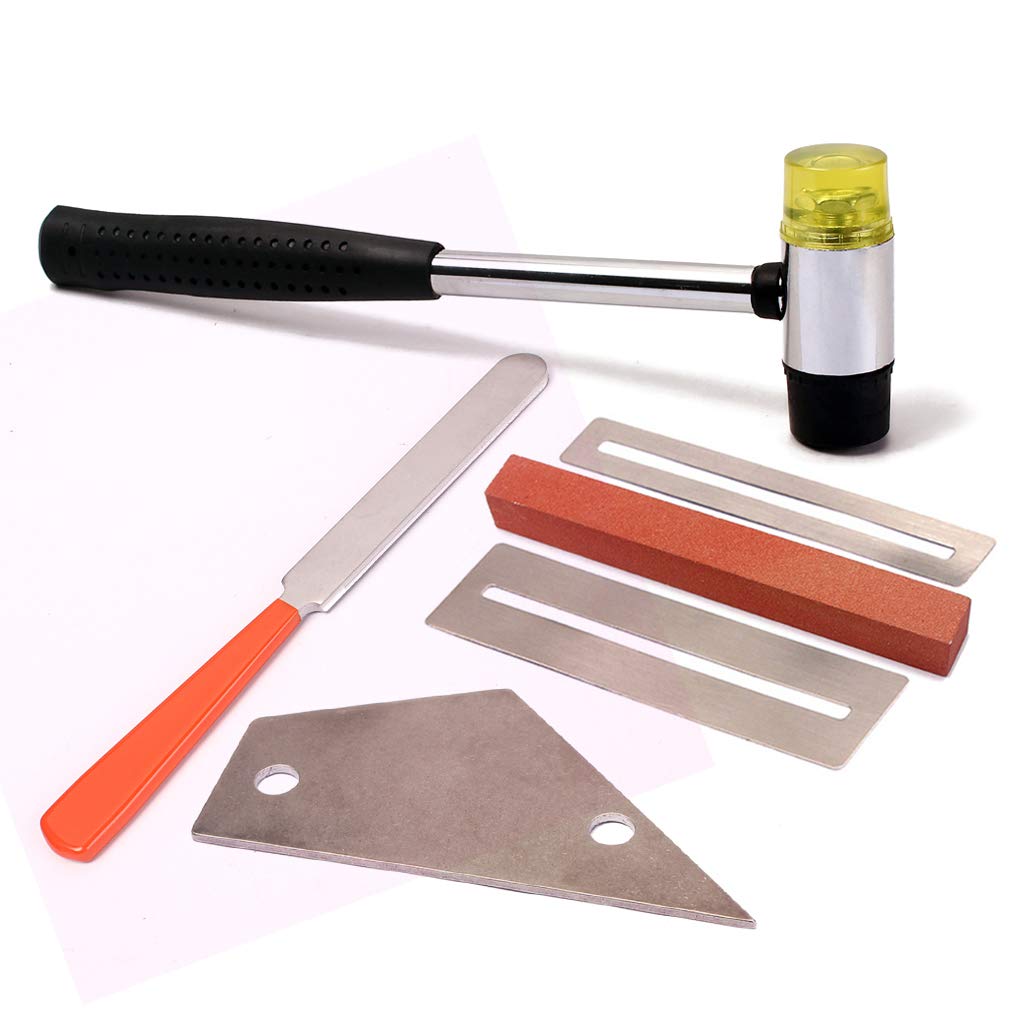 RuiJOTWAT Guitar Tool Kit, Guitar Fret Crowning File, Double Guitar Bass Fret Wire Hammer, Stainless Steel Fret Rocker - Image 2