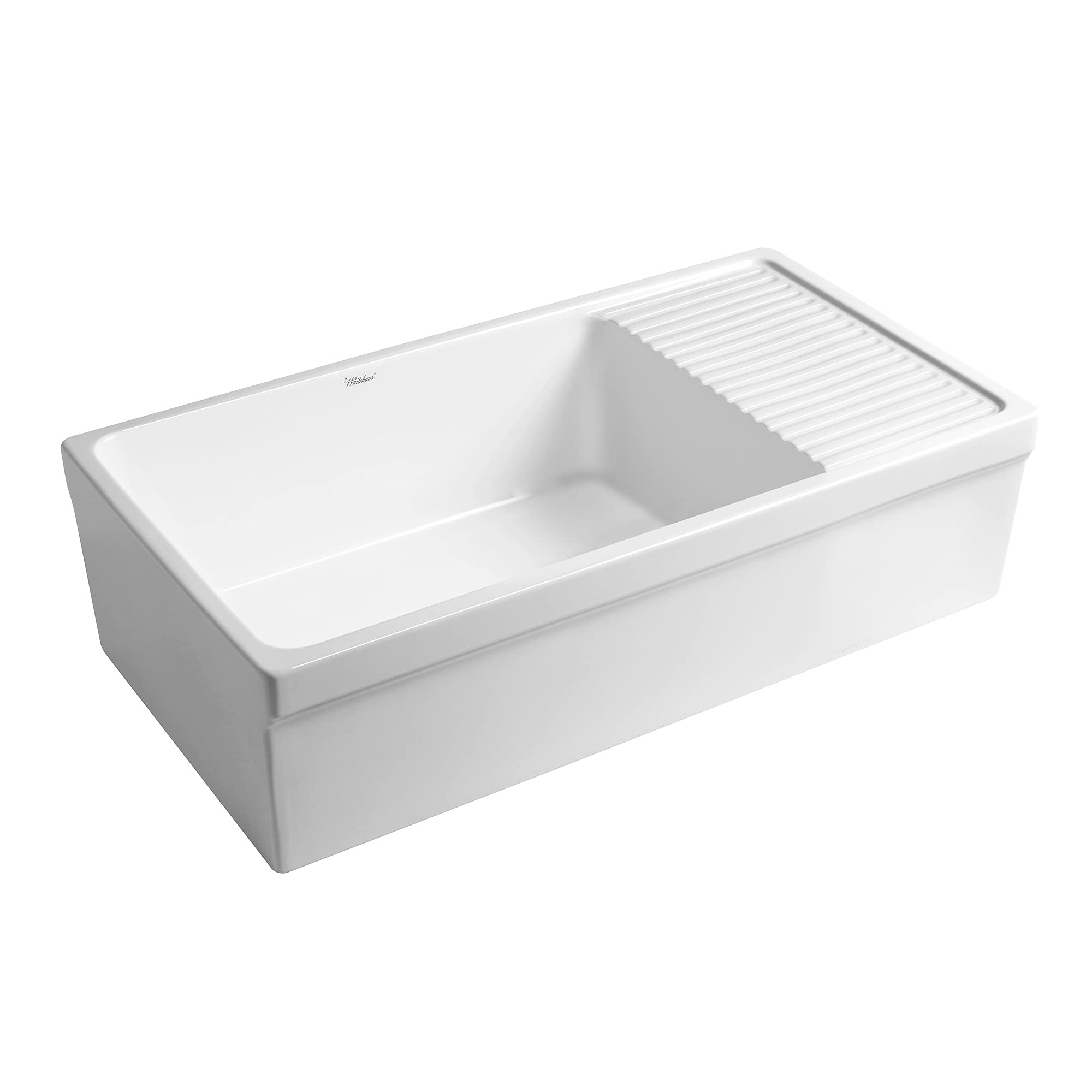 Whitehaus WHQD540 Fireclay Farmhaus Quatro Alcove Sink