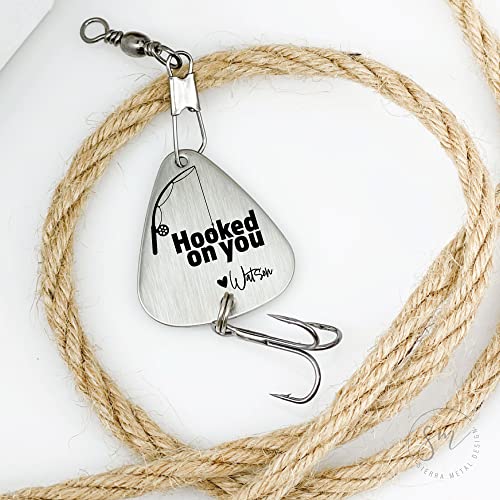 Sm Design Personalized Fishing Lure Gift Hooked On You Fishing Lure Boyfriend Gift Anniversary Gift Men'S Gift Birthday Gift Personalized Name For Him Hooked-You-Lure thumb #6