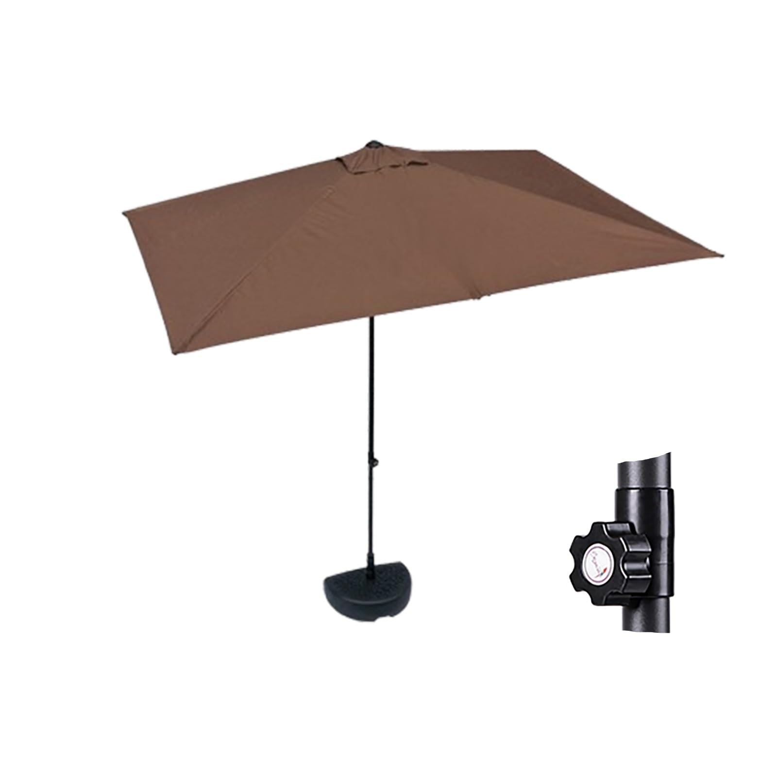 REBOTZ Parasol Garden Parasol Windproof Semicircular Parasol Large Diameter 200cm/250cm Suitable for a variety of places such as outdoor gardens(without base)(Chocolate,250x130cm)