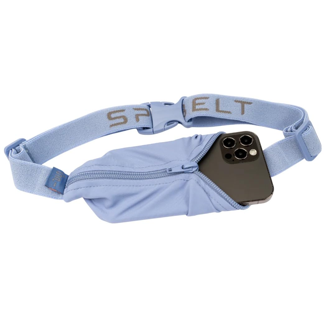 SPIbelt Running Belt for Women Men, Phone Holder for Running, Running Fanny Pack, Holder for Phone, No Bounce Running Waist Pack, Expandable, Adjustable., Periwinkle, Regular - 1 inch band, Running