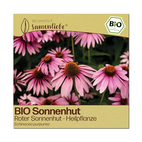 Samenliebe BIO Roter Sonnenhut Samen | Heilpflanze - winterhart & mehrjährig - samenfestes BIO Saatgut