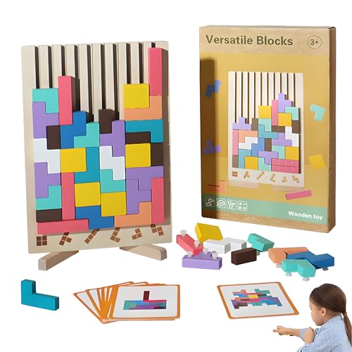Hualinshengyu Holzpuzzle Tetris Kinder, Montessori Holzspiel mit...