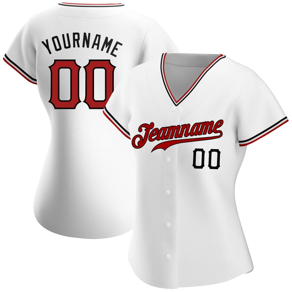White Red Black Baseball Jersey Kids Men Women Youth, Custom Baseball Jerseys Printed Stitched Name Number Logo Baseball Shirt
