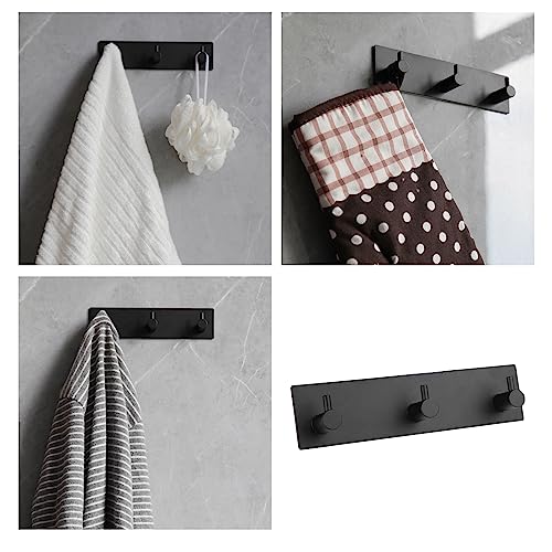 Image of Self Adhesive Towel Hooks for Bathrooms Stick on Wall hooks 3 Coat hooks