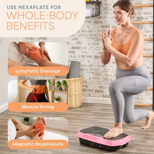 Image of Lifepro HexaPlate Vibration Plate Exercise Machine with Magnetic Acupoints & 9 Presets - Whole Body Vibrating Platform Machine with Resistance Bands - Vibration Plate for Lymphatic Drainage & Home Gym
