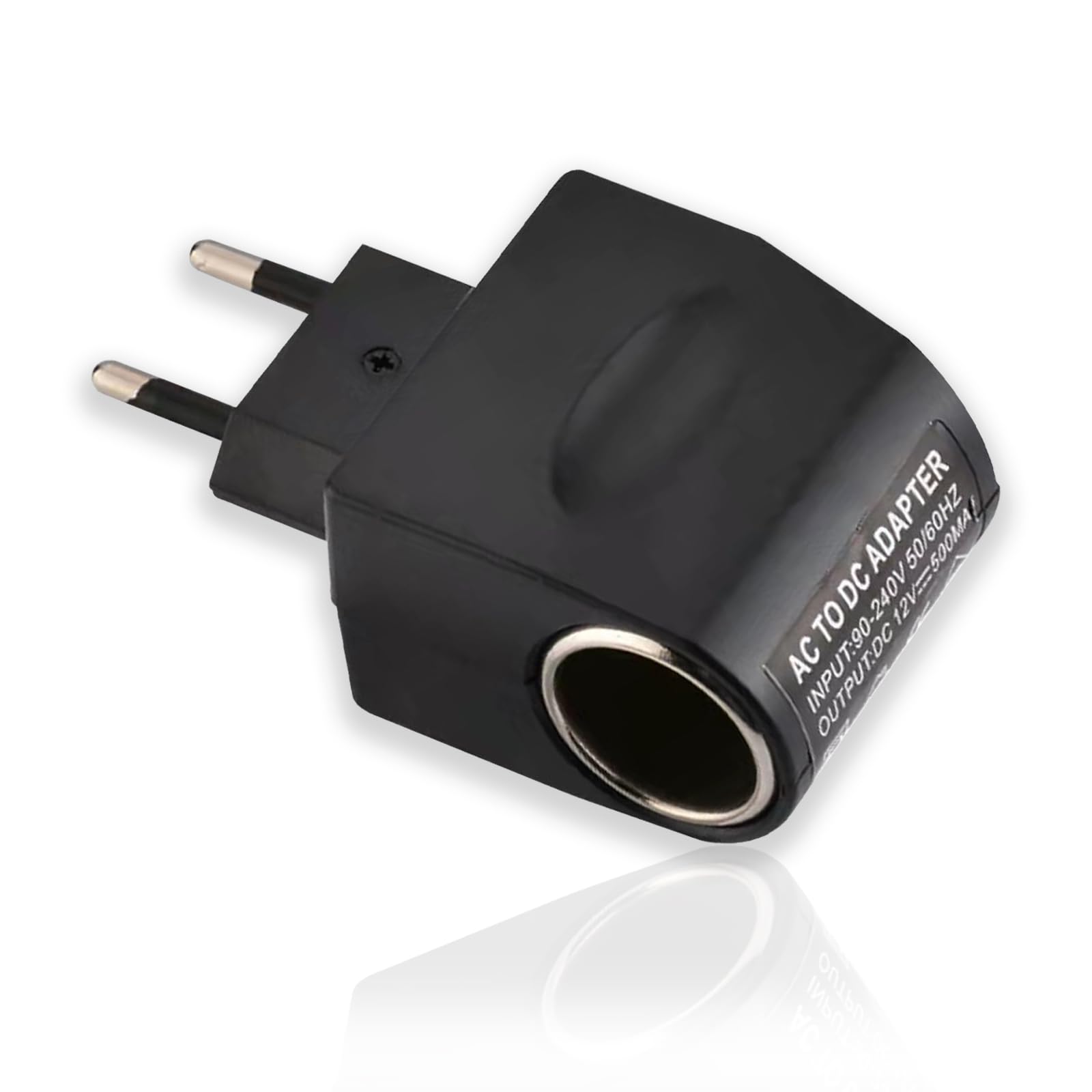 UGSHY 1 PC Car Power Converter, US Standard 12V 500MA AC to DC Transformer Wall Plug, Cigarette Lighter Conversion Plug Adapter for Devices with Power Not Exceeding 6W, Universal for Car Home (Black)