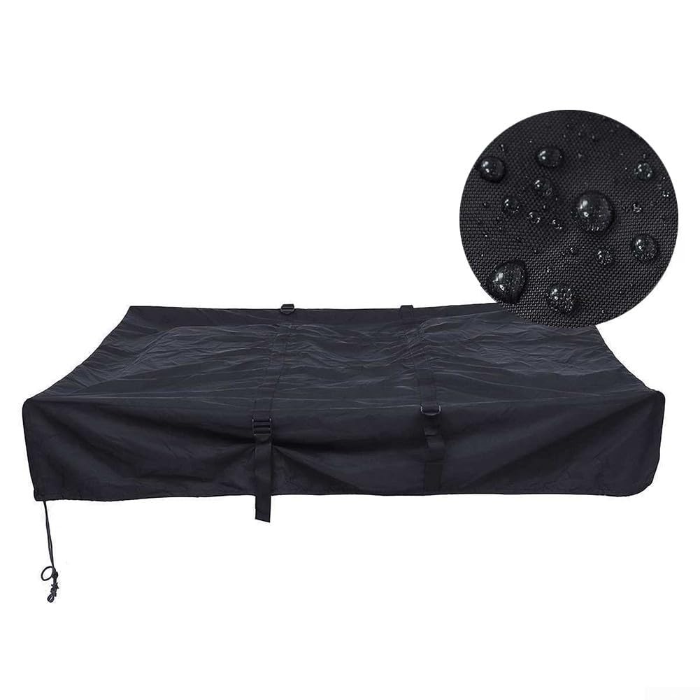 Besttoolifes Copertura per tenda da tetto, 143 x 120 x 28 cm, in tessuto Oxford nero, antipolvere, protezione solare per auto, campeggio, all'aperto, borsa pieghevole inclusa