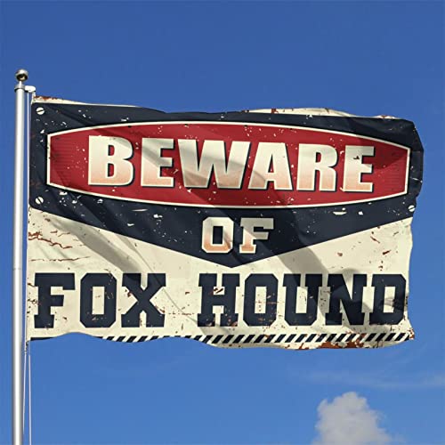 Drapeau Fox Hound 152x244 cm grand format en textile rétro pour lit double