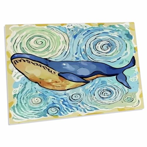 3dRose Pad para Escritorio Grande Ballena Azul Estilo Van Gogh miniatura 1