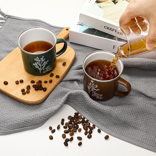 10 Piezas Tazas Esmaltadas Inspiracionales 12 oz miniatura 5