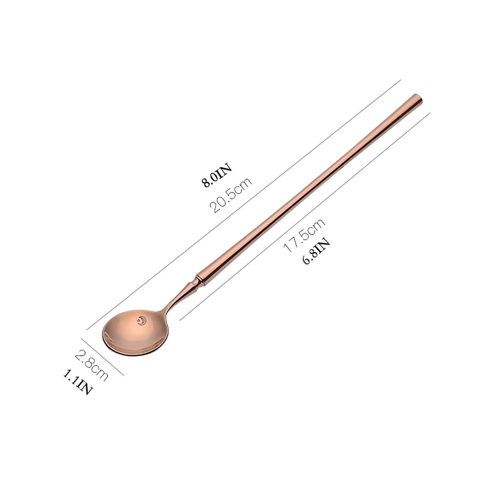 Cucharas de sopa Chinas Cuchara de postre de acero inoxidable Postre de la vajilla Postre Handle Long Stir Cucharada Cuchara de postre for el té Suministros de fiesta (4 piezas) Cuchara Versátil