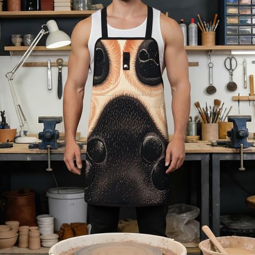 Delantal cruzado con bolsillo ajustable para hombres y mujeres miniatura 4