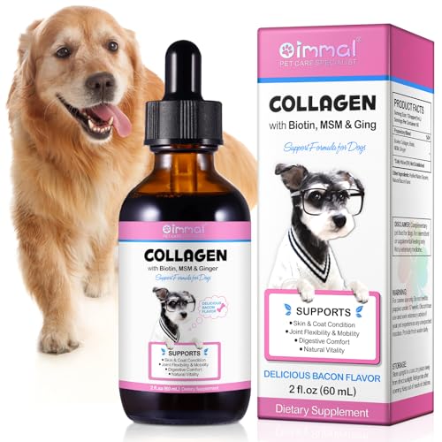 Liquid Collagen for Dogs Dog Collagen Drops with Biotin MSM Ginger 60ML
