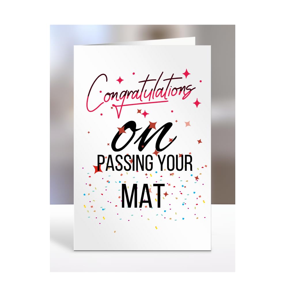Congratulations on passing your MAT Card, Gifts for Men or Women, Presents for Christmas, Greetings Card, Him, Her, Female, Male, A5-115_65