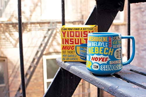 Taza de cerámica azul con insultos en Yiddish, 14 oz miniatura 2